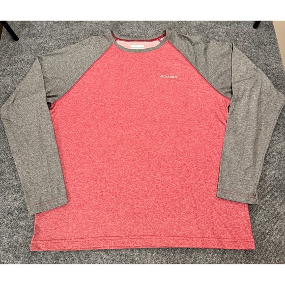 Columbia Other - Columbia‎ Omni-Wick Mens XL Long Sleeve Raglan Shirt Red Grey